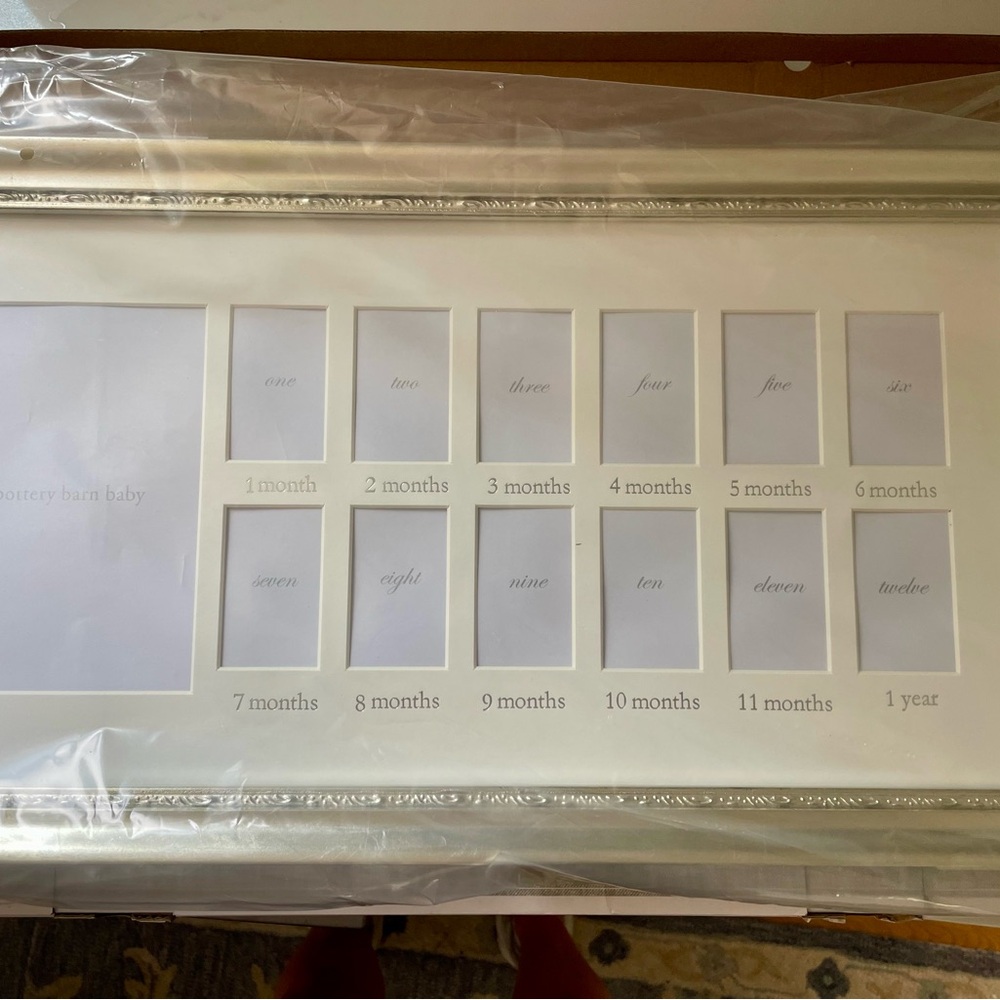 Pottery Barn Silver Leaf First Year Frame - Gray